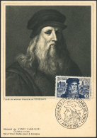 N°929 30F Léonard De Vinci S/carte 1er Jour, Congrès D'Amboise 9/7/52 - TB - Autres & Non Classés