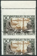 N°1114 30F Travaux Publics, Paire Piquage à Cheval - TB - Andere & Zonder Classificatie