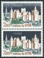 N°1949 2F40 Vitré, Spectaculaire Variété D'impression, Tenant à Normal - TB - Andere & Zonder Classificatie