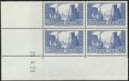 N°261b 10F Outremer, Type I Bloc De 4 CD 20/4/29 - TB - Andere & Zonder Classificatie