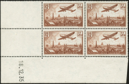 N°13 3F50 Brun Jaune, Bloc De 4 CD 18/12/35 - TB - Luchtpost