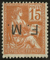 N°1a 15c Orange, Surcharge Renversée - TB - Militaire Zegels