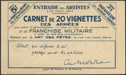 N°10A FM Brun, Carnet De 10 Paires Dont 4 Oblitérés 14/4/40 - TB - Militaire Zegels