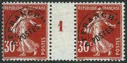 N°58 30c Rouge, Paire Mill 1 - TB - Millésimes