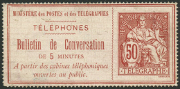 N°4 50c Rouge S/rose - TB - Telegraaf-en Telefoonzegels