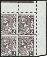 N°12 2c Violet Brun, Bloc De 4 Superbe Variété De Piquage - TB - Autres & Non Classés