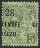 N°48 5c Vert-jaune, Superbe Décalage Latéral De La Surcharge - Rare - TB - Andere & Zonder Classificatie