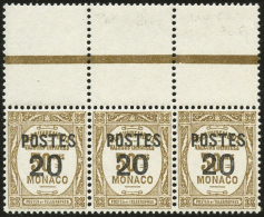 N°143a 20c/30c Bistre, Bande De 3 Dont La Variété Petit Zéro - TB - Andere & Zonder Classificatie