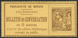 N°1 50c Brun S/jaune - TB - Téléphone