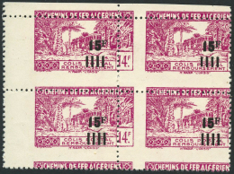 N°177 15F Sur 14F Lilas, Bloc De 4 Spectaculaire Piquage à Cheval - TB - Postpaketten