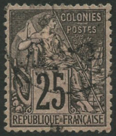 N°8a 25c Noir S/rose, Surcharge Renversée - TB - Lettres & Documents