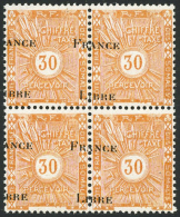 N°33 30c Jaune-orange, Bloc De 4 Surcharge à Cheval - TB - Andere & Zonder Classificatie