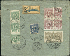 Postes Chérifiennes N°5-9x2-10x4-11x3 Obl Càd Fes 7/13 Mixte Avec Maroc N°28ax3-29-29cx2 Obl C&agr - Lokale Post