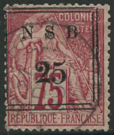 N°17 25c Sur 75c Rose, Signé  Brun Et Bernichon, Réparation Angle NO - B - Andere & Zonder Classificatie