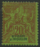 N°65 20c Brique S/vert, Légende Sortant Du Cadre - TB - Autres & Non Classés