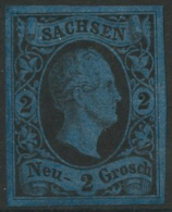 N°4 2u Bleu-foncé - TB - Saxony