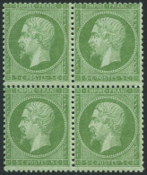 N°20 5c Vert, Bloc De 4 Signé Brun - TB - Andere & Zonder Classificatie