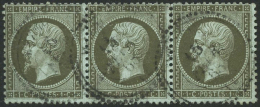 N°19 1c Olive, Bande De 3 Obl Perlé - TB - Andere & Zonder Classificatie