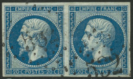 N°14Ba 20c Bleu S/vert, Type II Paire, Signé JF Brun - TB - Autres & Non Classés