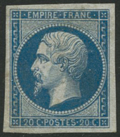 N°14B 20c Bleu, Type II Infime Froissure De Gomme, Signé Calves - B - Autres & Non Classés