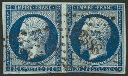 N°14Ad 20c Bleu S/vert, Paire Signé Brun - TB - Autres & Non Classés