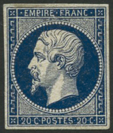 N°14Ab 20c Bleu-noir, Type I Signé JF Brun - TB - Andere & Zonder Classificatie