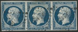 N°10 25c Bleu, Bande De 3 - TB - Andere & Zonder Classificatie