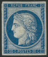 N°8F 20c Bleu, Réimp - TB - 1849-1850 Cérès