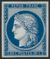 N°8F 20c Bleu, Réimp - TB - 1849-1850 Cérès