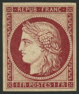 N°6F 1F Carmin, Réimp - TB - 1849-1850 Cérès