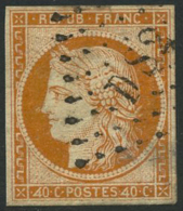 N°5Ba 40c Orange, 4 Retouché Pelurages Au Verso, Timbre Très RARE - B - 1849-1850 Cérès