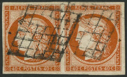 N°5a 40c Orange Vif, Paire Horizontale - TB - 1849-1850 Ceres