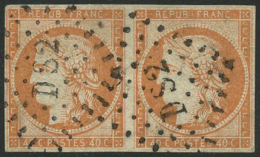 N°5 40c Orange, Paire Obl DS2 Signé Brun - TB - 1849-1850 Cérès