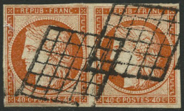 N°5 40c Orange, Paire Signé Brun - TB - 1849-1850 Ceres