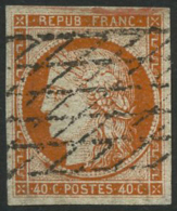 N°5 40c Orange, Signé Brun - TB - 1849-1850 Cérès