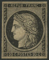N°3F 20c Noir Réimp - B - 1849-1850 Cérès