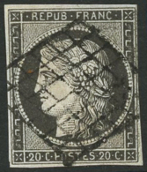 N°3c 20c Gris-noir, Signé Calves Et JF Brun - B - 1849-1850 Ceres