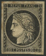 N°3 20c Noir S/jaune - B - 1849-1850 Cérès