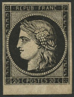 N°3 20c Noir S/jaune - TB - 1849-1850 Cérès