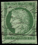 N°2a 15c Vert-clair, Signé Brun - TB - 1849-1850 Ceres