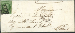 N°2 15c Vert, Obl Grille S/lettre, Signé Calves - TB - 1849-1850 Cérès