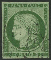 N°2 15c Vert, Signé Brun - TB - 1849-1850 Cérès