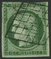 N°2 15c Vert, Signé Calves - TB - 1849-1850 Ceres