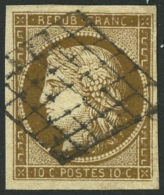 N°1c 10c Bistre-verdâtre Foncé - TB - 1849-1850 Cérès