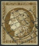 N°1a 10c Bistre-brun, Signé Calves - TB - 1849-1850 Ceres