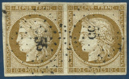 N°1 10c Bistre, Paire - TB - 1849-1850 Ceres