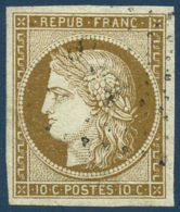 N°1 10c Bistre, Pièce De Luxe - TB - 1849-1850 Ceres