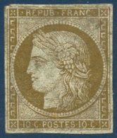 N°1 10c Bistre, Standard - B - 1849-1850 Cérès