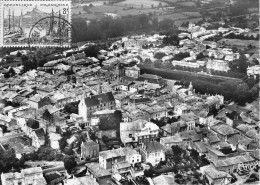 79-MELLE- VUE AERIENNE , CENTRE VILLE , EGLISE ST SAVINIEN, PALAIS DE JUSTICE AU LOIN , EGLISE ST PIERRE - Melle