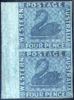 AUSTRALIE OCCIDENTALE N°7 EN PAIRE BORD DE FEUILLE NEUF** - Mint Stamps